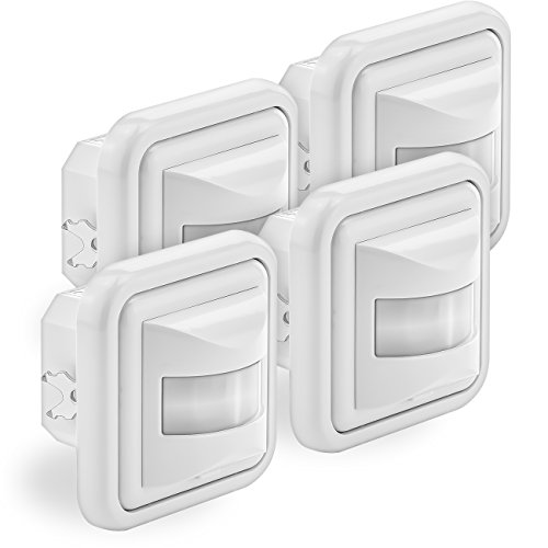deleyCON 4X Infrarot Bewegungsmelder Unterputz Wandmontage Innenbereich Lichtsteuerung 160° Arbeitsfeld 9m Reichweite eingebauter Lichtsensor Weiß deleyCON 4X Infrarot Bewegungsmelder Unterputz Wandmontage Innenbereich Lichtsteuerung 160° Arbeitsfeld 9m Reichweite eingebauter Lichtsensor Weiß von deleyCON