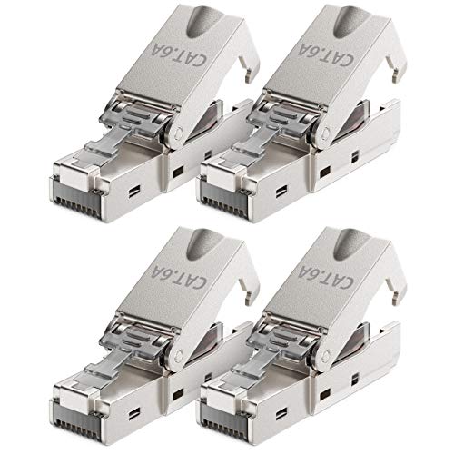 deleyCON 4x CAT 6a Werkzeugloser RJ45 Netzwerkstecker mit LSA Anschluss für Starre Verlegekabel Geschirmt 10 Gbit/s LAN Kabel Netzwerkkabel Stecker CAT6a Metallgehäuse deleyCON 4x CAT 6a Werkzeugloser RJ45 Netzwerkstecker mit LSA Anschluss für Starre Verlegekabel Geschirmt 10 Gbit/s LAN Kabel Netzwerkkabel Stecker CAT6a Metallgehäuse von deleyCON
