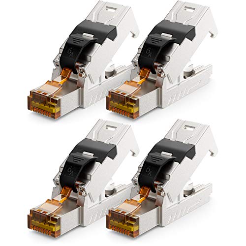 deleyCON 4x RJ45 Stecker 10 Gbit/s Werkzeuglos Schneidklemme LSA für LAN Ethernet Verlegekabel - für Netzwerkkabel CAT6a CAT7 CAT7a CAT8 PoE Kabel Geschirmt Metallgehäuse deleyCON 4x RJ45 Stecker 10 Gbit/s Werkzeuglos Schneidklemme LSA für LAN Ethernet Verlegekabel - für Netzwerkkabel CAT6a CAT7 CAT7a CAT8 PoE Kabel Geschirmt Metallgehäuse von deleyCON