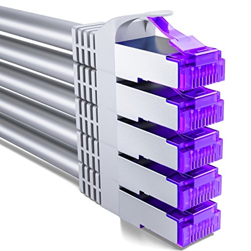deleyCON 5x 0,5m CAT7 Netzwerkkabel - 10 Gigabit - Kurzes 50cm RJ45 Patchkabel Ethernet Kabel (Kupfer, SFTP PiMF Schirmung) - LAN DSL Switch Modem Router Patchpanel CAT7 CAT6 CAT5 - Grau deleyCON 5x 0,5m CAT7 Netzwerkkabel - 10 Gigabit - Kurzes 50cm RJ45 Patchkabel Ethernet Kabel (Kupfer, SFTP PiMF Schirmung) - LAN DSL Switch Modem Router Patchpanel CAT7 CAT6 CAT5 - Grau von deleyCON