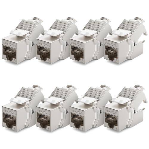 deleyCON 8x CAT 8 Keystone Jack Modul Patchkabel Netzwerkkabel Optimal für CAT8 CAT7 CAT7a Verlegekabel Verbinder STP Schirmung RJ45 Buchse Netzwerk Patchpanel Keystonehalterung Erweiterung deleyCON 8x CAT 8 Keystone Jack Modul Patchkabel Netzwerkkabel Optimal für CAT8 CAT7 CAT7a Verlegekabel Verbinder STP Schirmung RJ45 Buchse Netzwerk Patchpanel Keystonehalterung Erweiterung von deleyCON