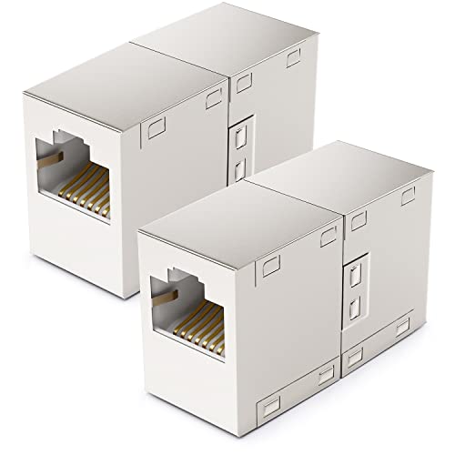 deleyCON 2 Stück RJ45 Kupplung (1000 Mbit) Gigabit LAN Kabel Verlängerung Netzwerkkabel Ethernet Adapter Verbinder Kompatibel zu Cat8, Cat7, Cat6, Cat5 Patchkabel LAN DSL POE 2X RJ45 Buchse von deleyCON