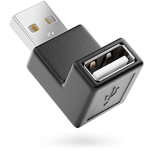 deleyCON USB 2.0 Winkel Adapter - 90° Grad Winkeladapter - A-Stecker zu A-Buchse - Kompatibel mit Allen USB Kabeln - Optimale Kabelführung von deleyCON
