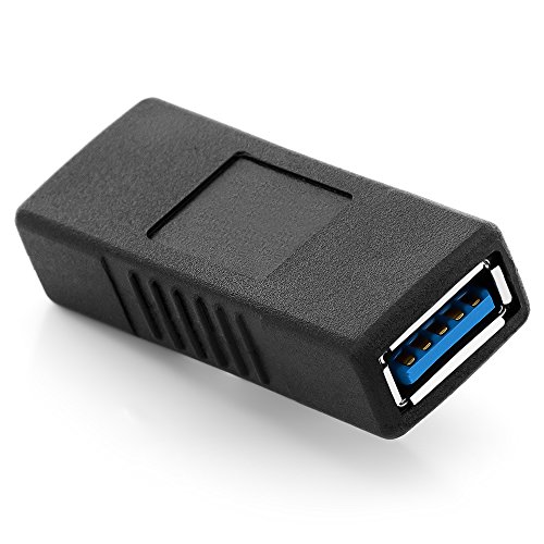 deleyCON USB 3.0 Adapter Kupplung Verbindung Koppler Erweiterung - A-Buchse zu A-Buchse - 2 USB Kabel verbinden - verlängern - Schwarz von deleyCON