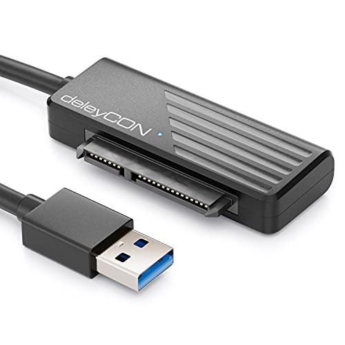 deleyCON USB 3.0 SATA Adapter Kabel USB A zu 2,5" Zoll Festplatten Laufwerke HDDs SSDs 5 GBit/s UASP SATA I II III Plug&Play deleyCON USB 3.0 SATA Adapter Kabel USB A zu 2,5" Zoll Festplatten Laufwerke HDDs SSDs 5 GBit/s UASP SATA I II III Plug&Play von deleyCON