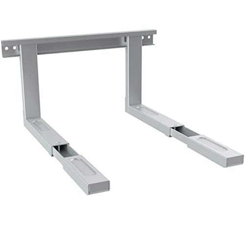 deleyCON Universal Mikrowellenhalterung Wandhalterung Microwelle bis 35Kg Ausziehbar bis 53,5cm Backofen Wandhalter Grillofen Kaffeautomaten - Silber von deleyCON