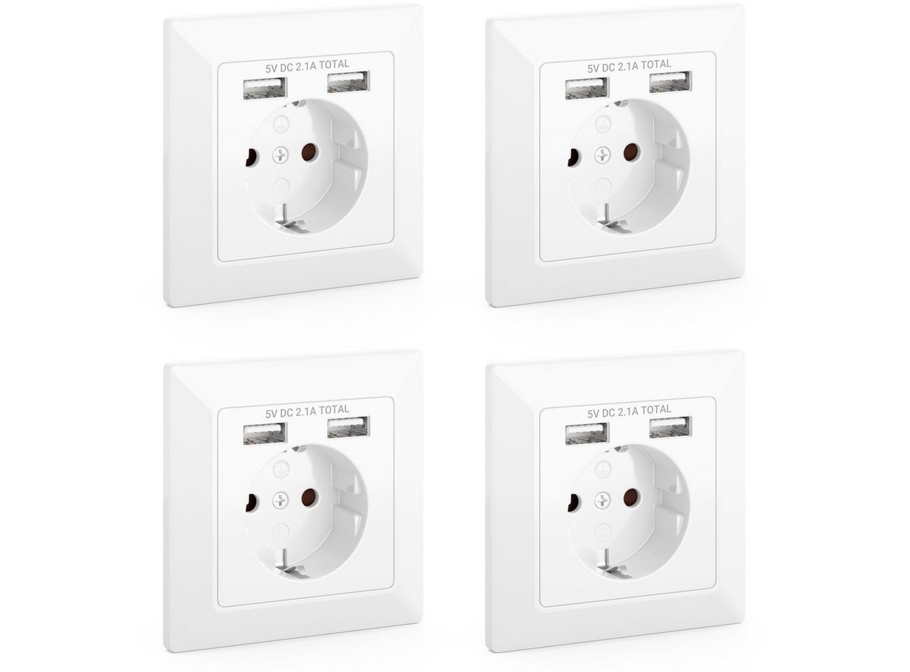 deleyCON deleyCON 4x Einbausteckdose mit 2x USB Wandsteckdose Schutzkontakt Steckdosenleiste deleyCON deleyCON 4x Einbausteckdose mit 2x USB Wandsteckdose Schutzkontakt Steckdosenleiste von deleyCON