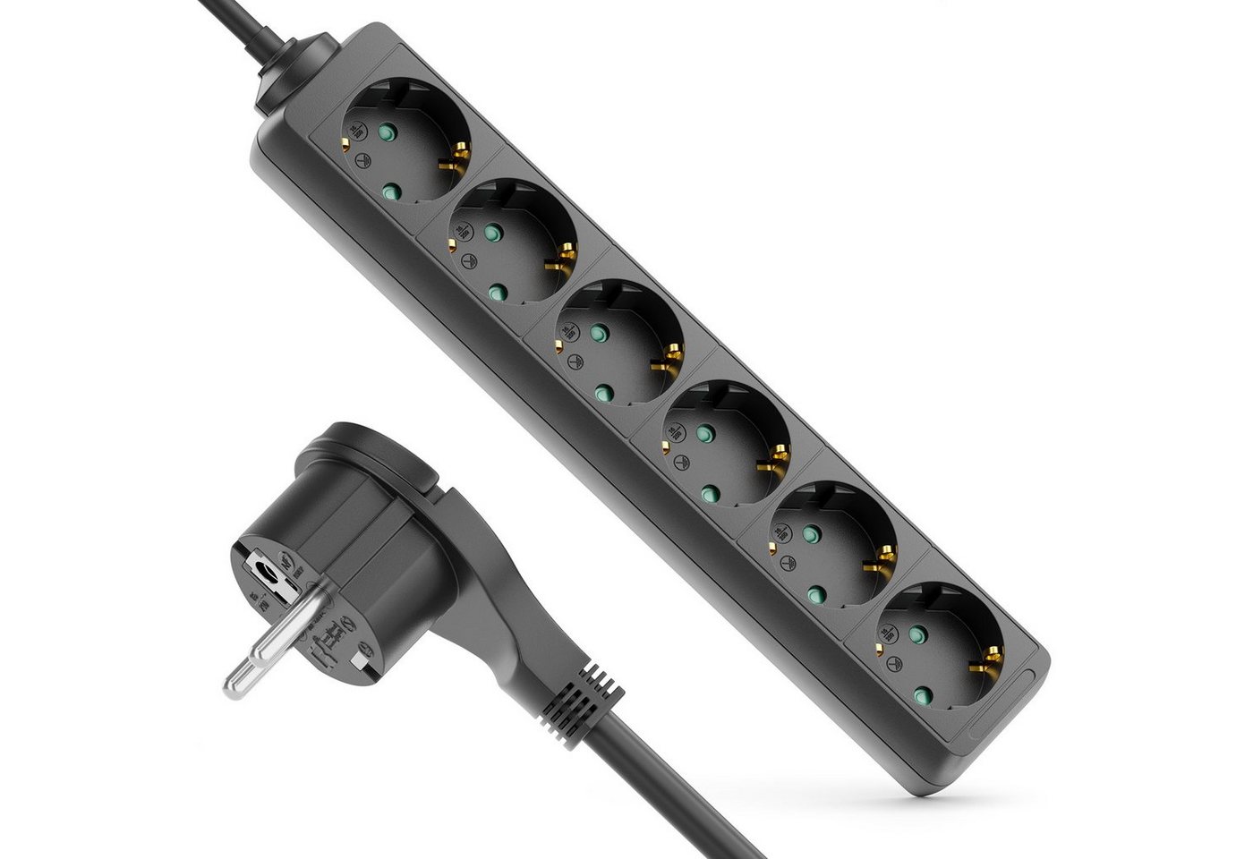 deleyCON deleyCON 6 Fach Steckdosenleiste mit Flachstecker Stromleiste 3,0m Steckdosenleiste deleyCON deleyCON 6 Fach Steckdosenleiste mit Flachstecker Stromleiste 3,0m Steckdosenleiste von deleyCON