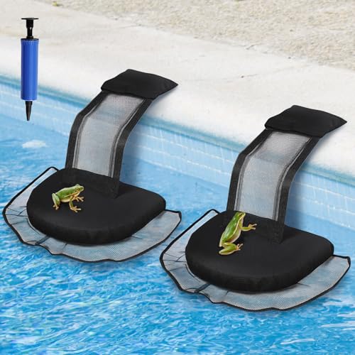 Ausstiegshilfe Pool für Tiere, dellyy Pool Ausstiegshilfe Tiere, Schwimmende Rampe Rettungen, Tierrampe Kleintier Swimming Fluchtrampe (Black,2 Stück) von dellyy