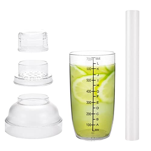 Cocktailrührer-Set, Bar-Shaker Set mit Zitronenhammer - Handmixer Clear Shaker Cup mit Waage, transparenter Shaker Werkzeug für Barkeeper Delr von delr