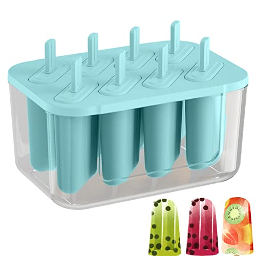 Eis am Stiel Macher | 8 Vertiefungen Easy Release Formen - DIY Antihaft-Eismacher Selbstgemachtes Eis, wiederverwendbare Werkzeuge Delr von delr