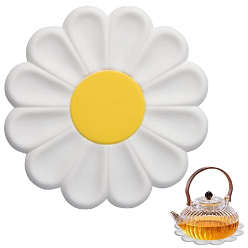 Hot Pot Matte - Cute Daisy Hitzebeständige Topfuntersetzer für heiße Töpfe - Mehrzweck-Untersetzer für Quarz-Arbeitsplatten, rutschfeste Topfuntersetzer, Matten für Set Delr von delr