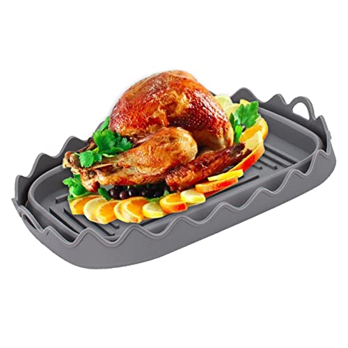 Rechteck für Luftfritteuse aus Silikon für Luftfritteuse, 8,27 Zoll - Silikonkorb für Luftfritteuse wiederverwendbar für Lebensmittel, beständig gegen Delr von delr