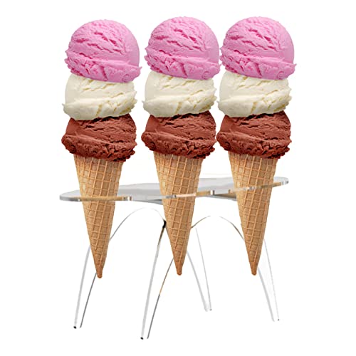 delr 2 Eiskugelhalter aus Acryl – Eiskugelhalter mit 3 Löchern | Transparenter Eiscreme-Halter für Geburtstagsfeiern, Hochzeiten delr 2 Eiskugelhalter aus Acryl – Eiskugelhalter mit 3 Löchern | Transparenter Eiscreme-Halter für Geburtstagsfeiern, Hochzeiten von delr