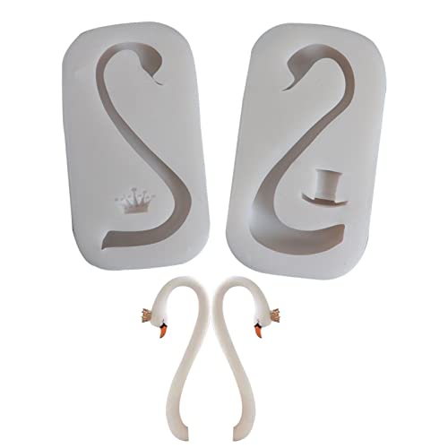 delr 3D Schwan Silikonform | Einzigartige Schwanenhals Silikon-Fondantformen für handgemachte Seife - Epoxidform Schwan für Gummipaste Handwerk Zucker von delr