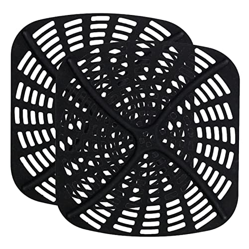 delr Air Fryer Silikoneinsätze - Air Fryer Liner Wiederverwendbare Matten,Square Air Fryer Liner für Ninja Ag301 Foodi, AirFryer Zubehör Pergamentpapier Ersatz, 2St von delr