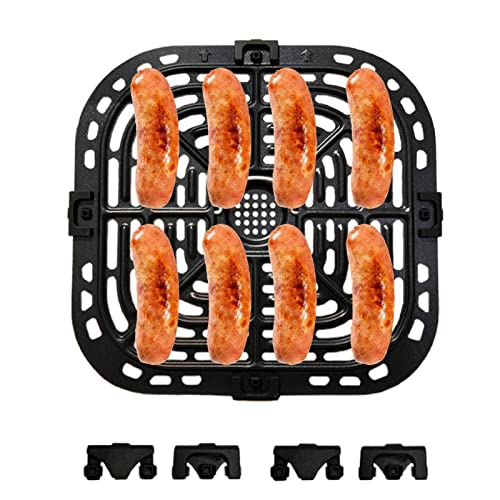 delr Grillplatte für Luftfritteuse | Gitter für Luftfritteuse Hochtemperaturbeständig | Ersatzteile für Luftfritteuse Antihaft Hitzebeständig 6 Viertel von delr