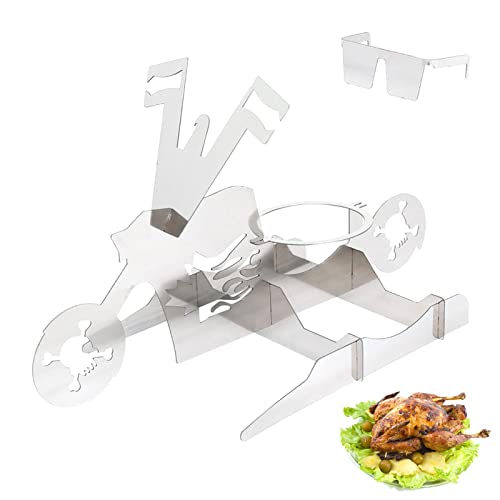 delr Hähnchenhalter mit Bierdose | Hähnchengrill für Motorrad für Smoker, Grill mit Brille | Abnehmbarer Hähnchengrill für Grill, Grill von delr