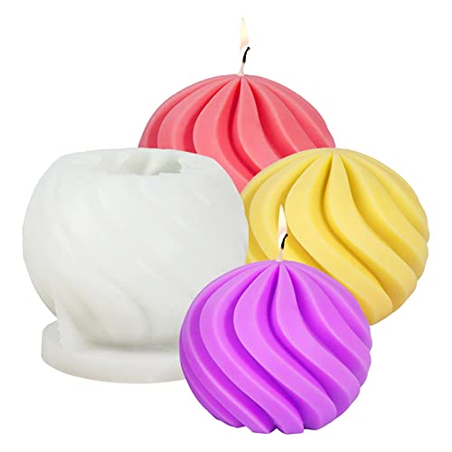 delr Kerzenform aus Silikon | Spiralkugel Silikonform - Silikonharzform für Aromatherapie-Kerzen Gießen aus Harz hausgemachtes Wachs DIY von delr