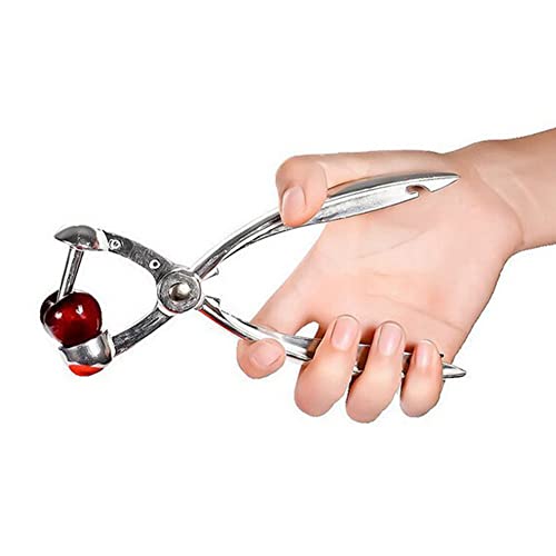 delr Kirschentkerner - Kirschstorsol mit Aluminiumgriff | Novel Cherry Corer Pitter Tool Alloy Olive Core Remover Tool für Kirschen Oliven Date von delr