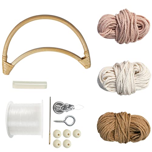 delr Makramee Kit für Erwachsene, DIY Makramee-Wand-Hängeset, Makramee-Wandaufhängungsset für Erwachsene, dekoratives handgefertigtes Handwerksset von delr