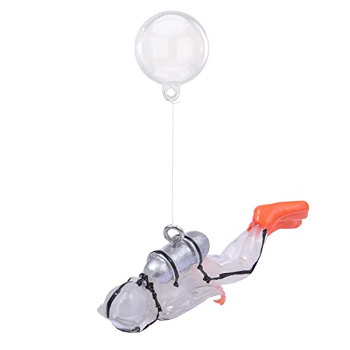 delr Schwimmende Dekoration für Fische, Nachtfischglas, schwimmende Kugel, attraktiv, Zubehör für Aquarien, Taucher, Miniatur-Taucher für Salzwasser und Süßwasser von delr