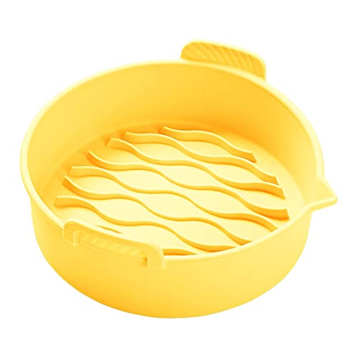 delr Silikon-Luftfritteusen-Abdeckung - Runder Korb für Luftfritteuse | Hitzebeständiger Silikontopf für Luftfritteuse, runde Silikonhüllen für Zubehör von delr