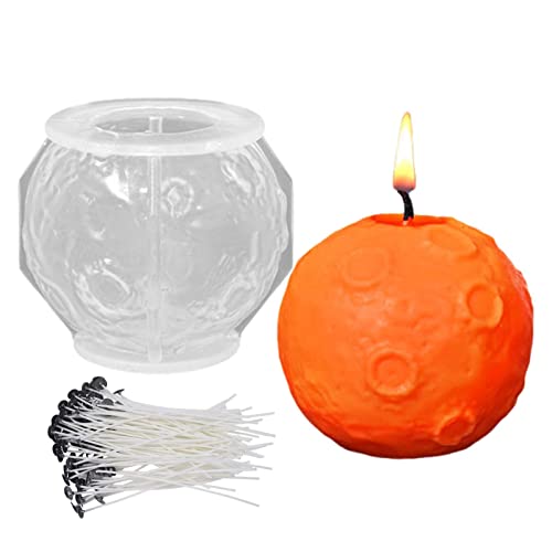 delr Silikonform Mond - Silikonform Mond für Harz, 3D Casting Mold Raft Candle Mold Silikon Craft Seife Aromatherapie Kerze Ornamente von delr