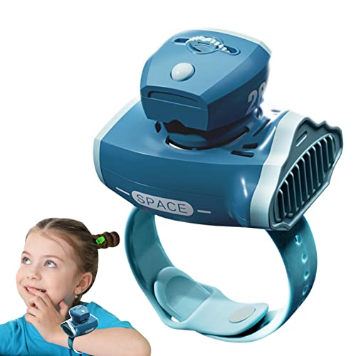 delr Ventilator für Kinder, Handgelenkventilator für Projektion, USB-Aufladung, 3 einstellbare Geschwindigkeiten, 360 ° Drehung, tragbares Spielzeug zum Kühlen des Cartoon-Armbands von delr