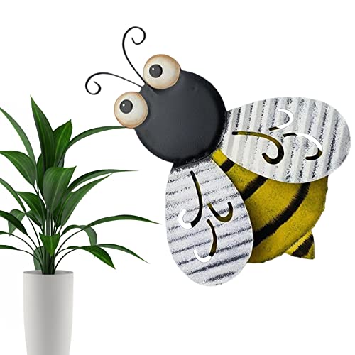 delr Wand Biene Metall | Skulptur Hummeln Metall - Dekorative Wanddekorationen, Kunstskulptur der Yard die Biene für den Hausgarten im Freien von delr