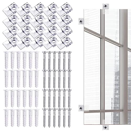 delr Wandspiegel | Glashalter transparent | Set mit 20 Rahmen zum Aufhängen, Clip Befestigung Nägel für Spiegel delr Wandspiegel | Glashalter transparent | Set mit 20 Rahmen zum Aufhängen, Clip Befestigung Nägel für Spiegel von delr