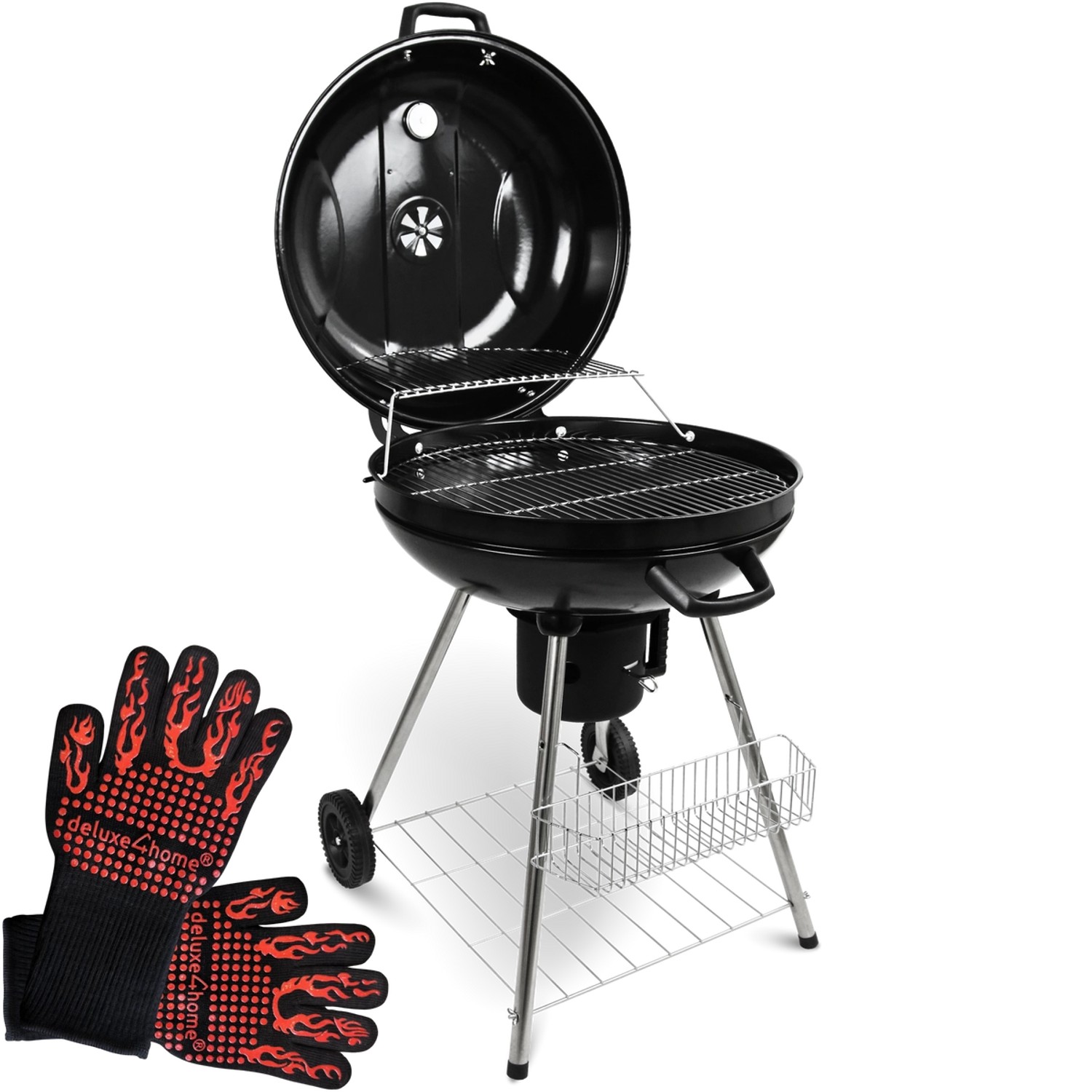 deluxe4home BBQ Kugelgrill mit Ablage und Handschuhen deluxe4home BBQ Kugelgrill mit Ablage und Handschuhen von deluxe4home