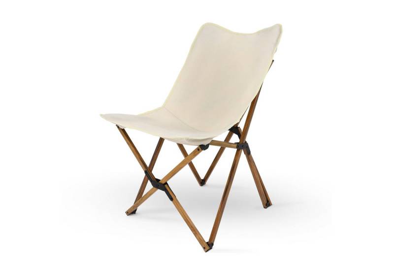 deluxe4home Klappstuhl Campingstuhl in Creme I Faltbarer Stuhl Aluminium I Faltstuhl, inkl. Tragetasche von deluxe4home