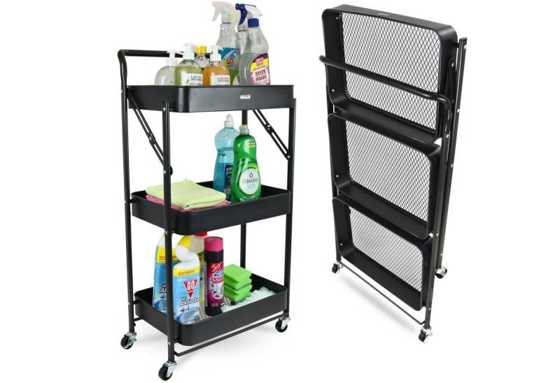 deluxe4home Servierwagen Rollwagen mit 3 Ebenen I Nischenwagen Mehrzweck, Klappbar von deluxe4home