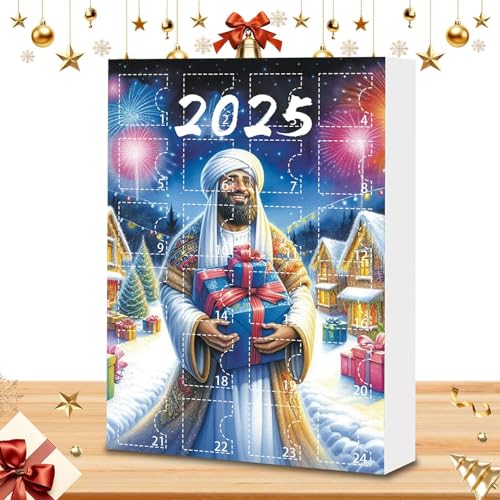 demaxiyad Adventskalender 2025-24 Tage 2025 mit Relief-Ornament Jesus für Countdown, festliche Dekoration für Tür, Fenster, Wand, Auto, Eingang, Party von demaxiyad