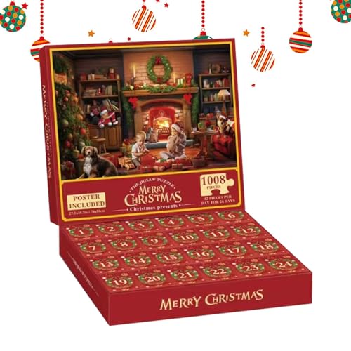demaxiyad Adventskalender Puzzle, Weihnachtspuzzle, Adventskalender Countdown Spielzeug | Weihnachtskalender Puzzles Countdown Kalender Puzzle von demaxiyad