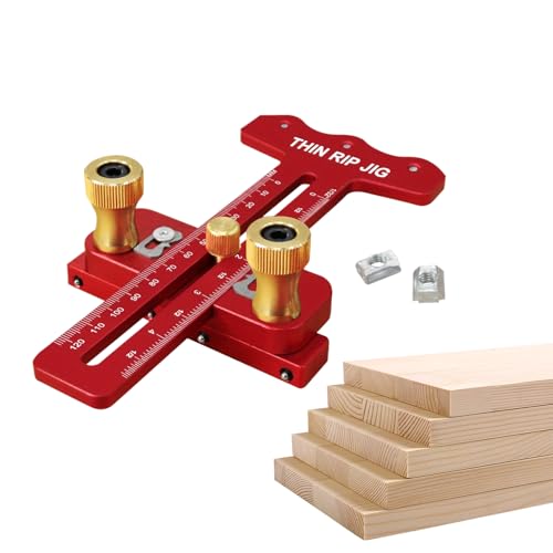 demaxiyad Dünnstreifen-Vorrichtung für Tischsäge | Bandsäge dünne Ripping Jig | Tischsägenzubehör Holzbearbeitung Schneidwerkzeuge für Enthusiasten Profis Anfänger von demaxiyad