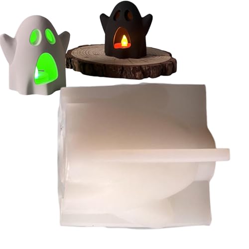 demaxiyad Geister Silikonform - Geisterlampenschirm Gipsform | Flexibel Mit Einfacher Entformung Halloween Teelichthalter Für Basteln Kunsthandwerk Deko von demaxiyad