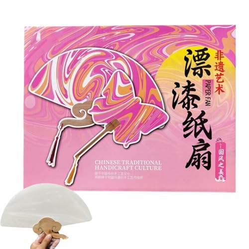 demaxiyad Handfächer, lackiert, chinesisch, bunt | Innendekoration, tragbar, wiederverwendbar, für Partys, Hochzeiten und Kirchen von demaxiyad