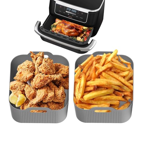 demaxiyad Luftfritteusenkorb-Auskleidungen, Silikon-Luftfritteusen-Tablett-Einsatz, 2-teilige Luftfritteusen-Fritteusen-Fritteusen-Fritteusenteile und -zubehör, Backblech für von demaxiyad