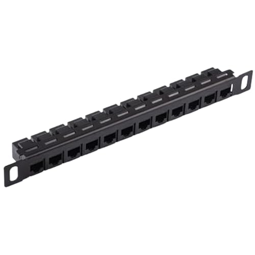 demaxiyad Patchpanel mit 12 Ports, 12 Ports, Netzwerkkabel-Rack | CAT5E / CAT6 Kabel-Rack ungeschirmt für das Kabelmanagement, Halterung für Kabel von demaxiyad