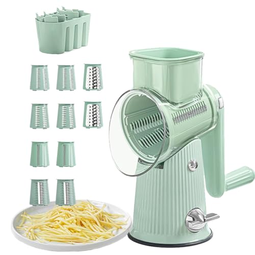 demaxiyad Rotierende Käsereibe, Käsereibe mit Kurbel, Gemüseschneider, Käsereibe mit Kurbel, sichere und effiziente tragbare Käsereibe für Kartoffeln, Obst und Karotten demaxiyad Rotierende Käsereibe, Käsereibe mit Kurbel, Gemüseschneider, Käsereibe mit Kurbel, sichere und effiziente tragbare Käsereibe für Kartoffeln, Obst und Karotten von demaxiyad