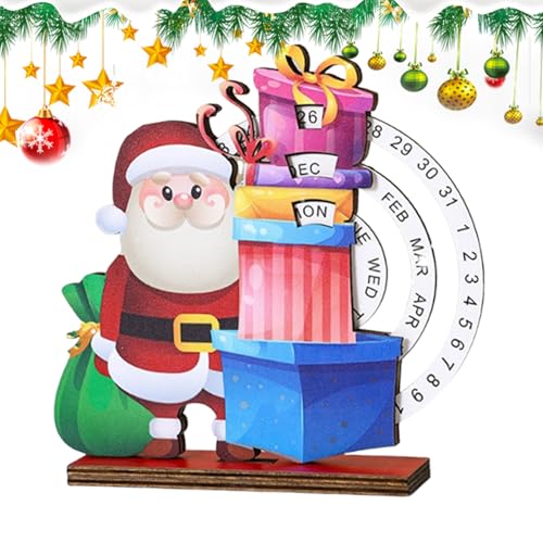 demaxiyad Schreibtischkalender aus Holz, Adventskalender mit drehbaren Blöcken – Dekoration für Zuhause, Schule, Klassenzimmer, Tisch, Schlafzimmer von demaxiyad