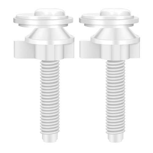 demaxiyad Toilettensitz-Schraube, Toilettendeckel-Schraube – 2 x WC-Sitz-Scharnierschrauben mit Unterlegscheiben | Ersatz-Toilettenschrauben, Befestigungszubehör von demaxiyad