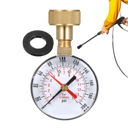 demaxiyad Wasserdruckmessgerät für den Haushalt, Wassermanometer 0 – 13,8 bar – Messwerkzeug mit 3/4 Zoll Gewinde für Garten, Bewässerung, Außenbewässerung, Duschhahn demaxiyad Wasserdruckmessgerät für den Haushalt, Wassermanometer 0 – 13,8 bar – Messwerkzeug mit 3/4 Zoll Gewinde für Garten, Bewässerung, Außenbewässerung, Duschhahn von demaxiyad
