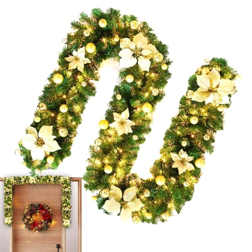 demaxiyad Weihnachtsgirlande mit Lichtern, Lichterkette für Weihnachten, 9 Fuß Lichterkette mit künstlichen LED-Lichtern – Rattan-Weihnachtsdekoration, batteriebetrieben, rote Blumen demaxiyad Weihnachtsgirlande mit Lichtern, Lichterkette für Weihnachten, 9 Fuß Lichterkette mit künstlichen LED-Lichtern – Rattan-Weihnachtsdekoration, batteriebetrieben, rote Blumen von demaxiyad