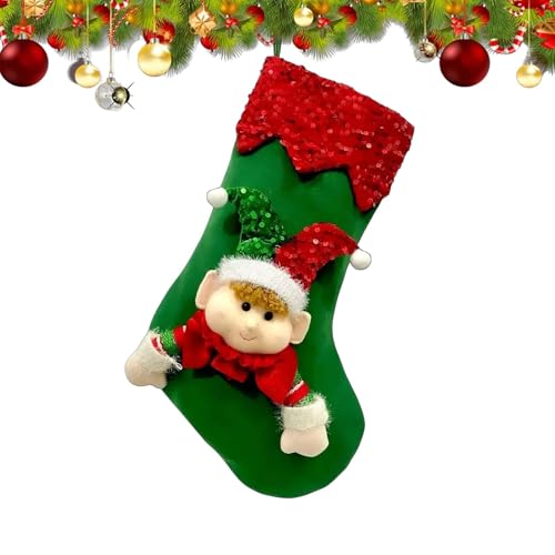 demaxiyad Weihnachtsstrumpf, Weihnachtsstrumpf mit | große Verzierung für Wandbehänge, weiche Strümpfe, Hängedekoration, Ornament für Fenster, Wand, Baum demaxiyad Weihnachtsstrumpf, Weihnachtsstrumpf mit | große Verzierung für Wandbehänge, weiche Strümpfe, Hängedekoration, Ornament für Fenster, Wand, Baum von demaxiyad