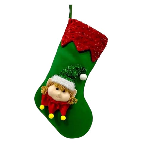 demaxiyad Weihnachtsstrumpf für Puppen, Dekoration für Zuhause, weiche Strümpfe, hängende Dekoration, Dekoration für Fenster, Wand, Baum von demaxiyad