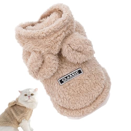 demaxiyad Winter-Kapuzenpullover für Hunde, weicher Katzen-Winterpullover, niedlicher Hasenohren-Kapuzenpullover, Katzen-Wintermantel, kaltes Wetter für Haustiere von demaxiyad