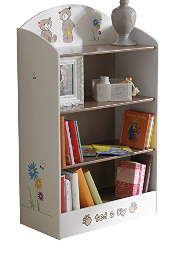 Demeyere 234548 Bücherregal Ted und Lily für Kinderzimmer 60 x 100 x 30 cm, beige / chocolate von Demeyere